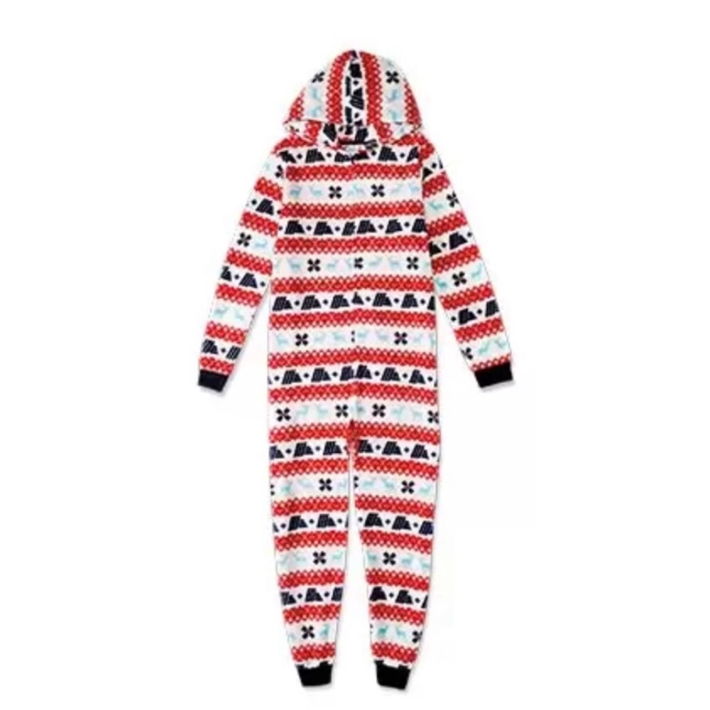 Aldi Onesie Holiday Pajama Jumpsuit Hooded Deer Sz.XL